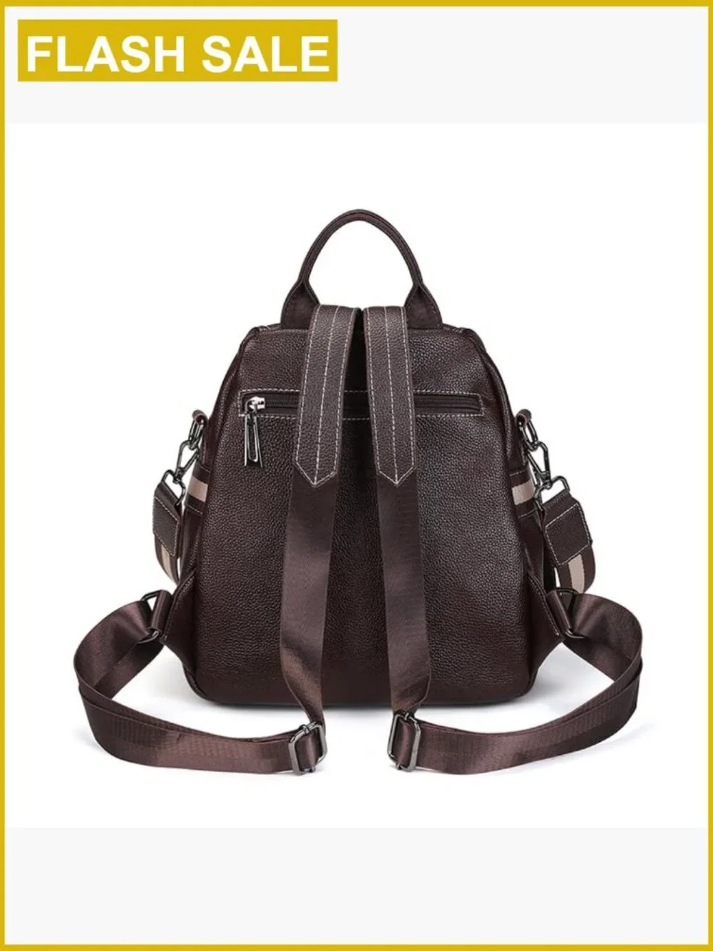 Convertible 2-in-1 PU Leather Backpack Purse Shoulder Bag Medium Travel Backpack